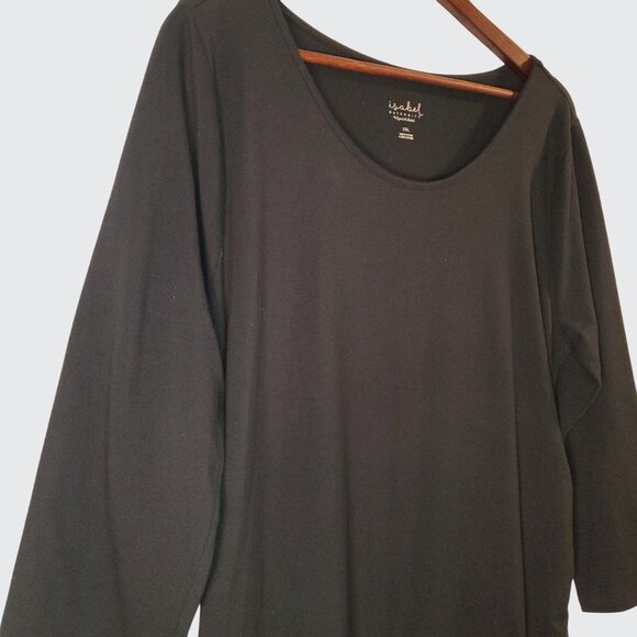 Preowned Isabel Maternity Knee Length Stretch Black Dress 3/4 Length Sleeve XXL - Picture 5 of 9